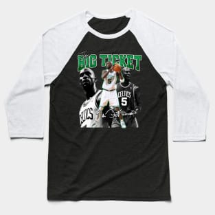 Kevin Garnett The Big Ticket Basketball Signature Vintage Retro 80s 90s Bootleg Rap Style Baseball T-Shirt